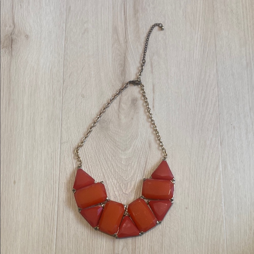 Elegant Orange and Red Statement Necklace
